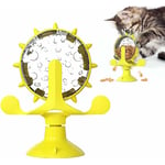 Fei Yu - Jouet pour Chat Moulin à Vent,Tourne-disque Jouet,Jouet Tourbillonnant Chat,Jouet Distributeur de Nourriture,Jouet Chat Interactif pour