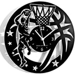 Instant Karma Clocks Basketball ➤ Horloge Murale Basket Ballon Joueur Sport Idée Cadeau Noir 30cmx30cm