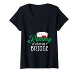 Womens Rummy The Gateway Game To Bridge Funny Card Game Gambling V-Neck T-Shirt