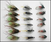 Wet Trout Flies, 18 Pack Kate Mclaren,Gorgeous George,Green Peter. Mixed Size