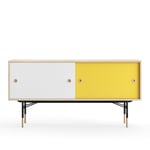 House of Finn Juhl - Sideboard Without Tray Unit, Oak, White/Yellow, Black Steel - Sideboards - Finn Juhl - Flerfarget - Metall/Tre