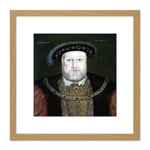 Anonymous Portrait Old King Henry VIII England Painting 8X8 Inch Square Wooden Framed Wall Art Print Picture with Mount