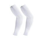 Hem Uv-skydd Kylning Ice Silk Arm Sleeves - Solärmar för män kvinnor för löpning, cykling, fiske, golf, volleyboll, basket, bas white