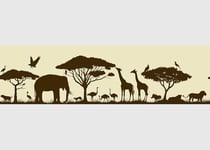 AG Design Self-Adhesive Border Safari, AWB 8266, Self-Adhesive Decoration for Walls, Furniture, Wallpaper, Wall Coverings and Doors, Film, Multicoloured, Width 500 cm x Height 14 cm