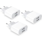 USB-uttag, 3-pack 2.1A/5V laddare för iPhone 11 Pro Max XS XR X