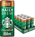 Starbucks Daily Brew Iced Coffee With Milk Cans 12 x 250ml Best Before March 25