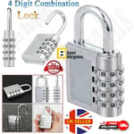 4 Digit Combination Padlock Heavy Duty Outdoor Lock Gym Travel Luggage Locker UK