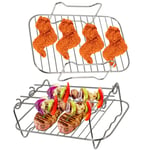 Racks for DEVOLOGY Air Fryer 9L Double Basket Grill Shelf Skewer x 2