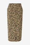 Coster Copenhagen - Kjol Skirt in Blurry Leo Print - Brun