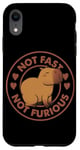 Coque pour iPhone XR Badge parodie du film Capybara avec inscription « Not Fast Not Furious »