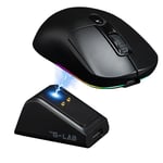 The G-Lab - Kult Titanium Pro - Souris Gamer sans Fil avec Socle de Charge - Souris Bluetooth/USB 2.4/ Filaire Triple Mode, 100h d'autonomie, RGB, 12 000 DPI, 100% Personnalisable - PC/PS4/PS5/XBOX