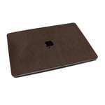 Brown Leather Fibre Vinyl Skin Sticker for Apple MacBook Air 13 2018 Laptop Wrap