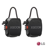 LG Xboom XG2 Mini Portable Bluetooth Speaker, 2 Pack