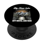 Big Stone Lake City Hustle Lake Calm South Dakota Sayings PopSockets Adhesive PopGrip