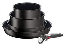 Tefal Ingenio Unlimited ON Pots & Pans Set, 13 Pieces, Stackable, Removable  Handle, Space Saving, Non-Stick, Induction, Black, L3959443
