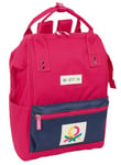 Benetton Cherry Sac à dos avec poignées pour ordinateur portable jusqu'à 13", idéal pour les jeunes de différents âges, confortable et polyvalent, qualité et résistance, 27 x 19 x 40 cm, Cerise/bleu