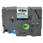 vhbw 1x Ruban compatible avec Brother PT 300, 2730VP, 300B, 310CC, 300SP, 310B, 310, 320 imprimante d'étiquettes 6mm Bleu sur Transparent