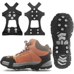 Alovez Pointes de chaussures, pointes IJIAMY pour chaussures d'hiver, crampons pour bottes de montagne, chaussures à chaînes à neige à 10 crampons,