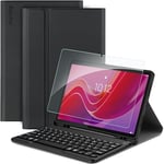 EasyAcc Étui Clavier Compatible avec Lenovo Tab M11 11Pouces 2024 TB330FU/TB330XU avec Film de Protection, [Français], Étui de Protection pour Clavier Amovible avec Porte-Stylo, Noir