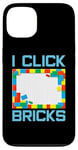 Coque pour iPhone 13 I Click Bricks Ensemble de blocs de construction créatifs Master Builder