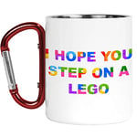 Tongue in Peach Carabiner Mug | Camper Cup | Thermal Mugs | I Hope You Step On A Lego | Funny Quote Nature Lover Outdoors Walking | CMBH171