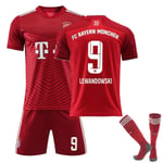 Säsong 2021-2022 FC Bayern München Fotboll T-shirts Tröjor SANE LEWANDOWSKI-9 Kids 28 (150-160)