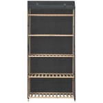 Armoire Penderie, Porte-Vêtements, Garde-robe gris 79 x 40 x 170 cm tissu pewv79553 Maisonchic