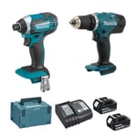 Ensemble de 2 machines 18 V Li-Ion MAKITA DLX2141JX2 3 Ah (DTD152 + DDF453)