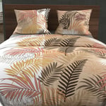 Soleil D Ocre - Parure housse de couette en coton 57 fils 260x240 cm jungle blanc, par Soleil d'Ocre