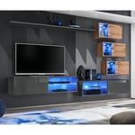 Ensemble Meuble TV "Switch XXIV" 250cm Gris & Naturel