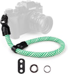 Dragonne Appareil Photo,Dragonne de Poignet pour Appareil Photo Sangle Poignet Appareil Photo pour Sony A6000 A6400 A6700 A7IV Canon eos Nikon Fujifilm-Vert Rayé