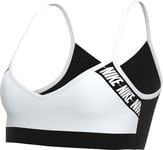 Nike Indy Logo Bra Sports Bra - White/Black/(White), M