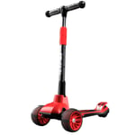 LUO Kick Scooters Kick Scooter for Kids, Children's Scooter Height Adjustable, Four-wheel Flash Scooter, Suitable for Gifts for Children Aged 3-12 (Color : Red)