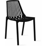 Chaise de jardin ajourée en plastique noir - Noir