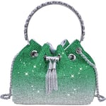 TOPALL Pochettes et Clutches Femme,Pochette Soiree Femme Chic,Paillettes Sac de Soirée Pochette,Strass Sac à Main Femme Tendance,Sac Pochette Femme pour Ceremonie Mariage/Parti/Prom (B-Vert)