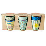 Rice - 6 Pcs Small Melamine Kids Cups -  Funky Print