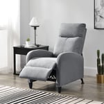 [en.casa] - Fauteuil Relaxant Bregenz Inclinable et Repose-Pieds Textile Gris clair