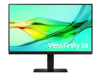 Samsung Viewfinity S6 S24d604uau - S60ud Series - Led-Skärm - Usb - 24" (23.8" Visbar) - 2560 X 1440 Qhd @ 100 Hz - Ips - 350 Cd/M² - 1000:1 - Hdr10 - 5 Ms - Hdmi, 2Xdisplayport, Usb-C - Svart