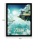 Pyramid International Poster The Legend of Zelda dans cadre (Hyrule Skies Design) Décoration murale dans un cadre 30 x 40 cm – Produit officiel