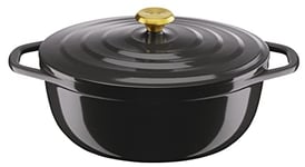 Tefal Cocotte en fonte ovale 30 x 23 cm (5,7 L), Induction, Revêtement céramique, Couvercle à condensation, Rétention de chaleur, Cuisson lente, Légèreté, Air, Gris E2558904