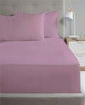 Kampala Hill Percale Double Fitted Sheet Extra Deep Bedding Lilac