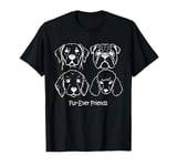 Dog Face Breeds Fur-Ever Friends Cute Puppy Pet Lover T-Shirt