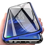 Anti Peeping Magnetic Case,Magnetic Adsorption Metal Bumper Frame, Compatible for Samsung Galaxy S20 FE 5G Full Protective Phone Cover,Blue