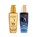 L’Oréal Paris Elvive Extraordinary Oil Nourished Hair Treatment Set, Ultimate Day & Night Routine for Dry Hair, Bundle 2 x 100ml