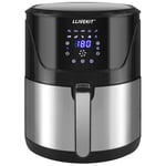 LLIVEKIT 5L Air Fryer, Family Size Hot Air Fryer 1400W Digital Touchscreen with 10 Presets, Removable Basket, Timer & Temperature Control for Oil Free & Low Fat Healthy Cooking Black