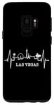 Coque pour Galaxy S9 Las Vegas Silhouette Battement Coeur J'adore Las Vegas