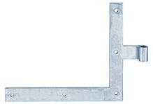 Alberts 306403 Penture équerre | bout droit ou queue de carpe pour le haut ou le bas | zinguée | gond Ø 14 mm | 250 x 300 x 35 mm