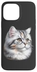 Coque pour iPhone 13 Pro Max Portrait de chat tigré argenté x chat mignon