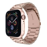 Yhteensopiva Apple Watch -ranneke 38mm-40mm/42mm-44mm Vaihdettava ruostumattomasta teräksestä valmistettu metalliranneke -42-44mm ruusukulta