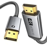 WARRKY Câble DisplayPort 4K vers HDMI, Display Port HDMI |1440P 60Hz, 1080P 120Hz| Ordinateur DP vers écran HDMI Câble Compatible avec Lenovo, Insignia, HP, XPS, ASUS et autres - 1.8M